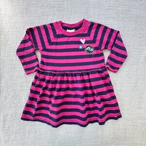 Hanna Anderson Pink Striped Sweatshirt Dress
